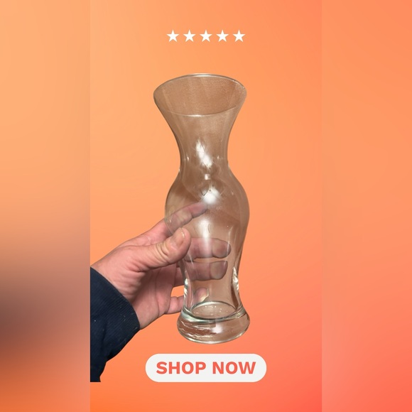 Vintage Clear Glass Bottle Carafe Decanter  Liter 10'' Tall - Picture 1 of 6